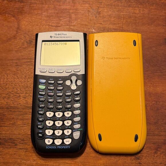 Texas Instruments TI-84 Plus Graphing Calculator + Cover School Property - Picture 1 of 12